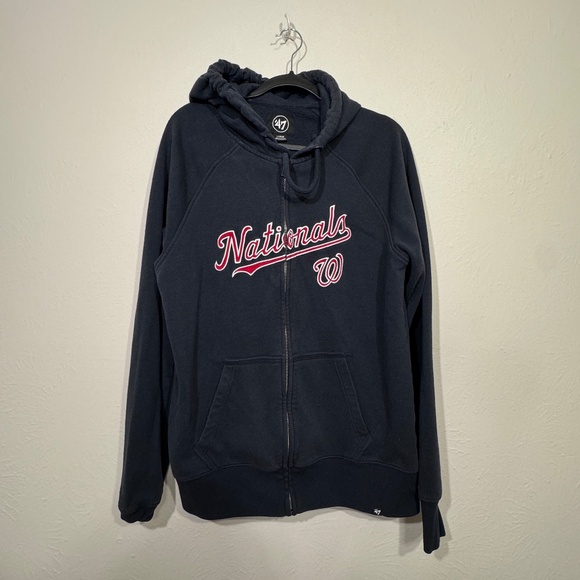 Washington Nationals Navy Hoodie with Zipper - Picture 1 of 5